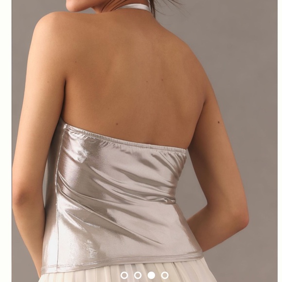 By Anthropologie Cowl-Neck Shine Halter Tank - Picture 3 of 3